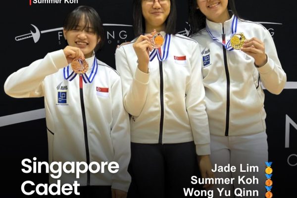 Singapore Cadet Trials I 2026 Women's Epee podium
