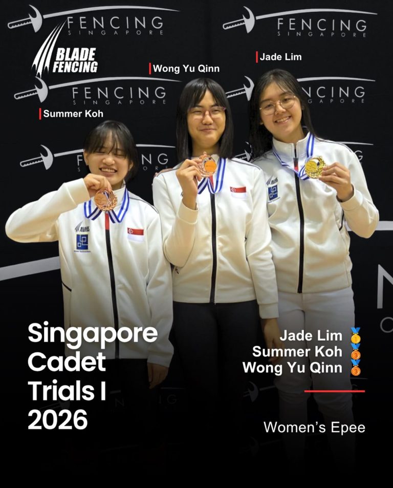 Singapore Cadet Trials I 2026 Women's Epee podium