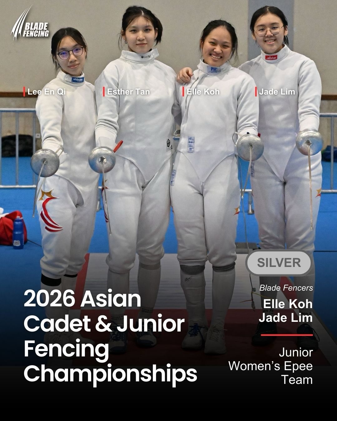 Singapore Women's Epee Team Silver Asian Juniors and Cadets Championships 2026